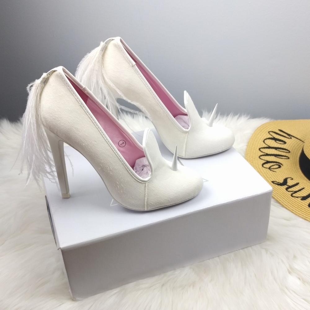 Dolls Kill YRU Posch Unicorn Heels 7 New in Box - Picture 5 of 8